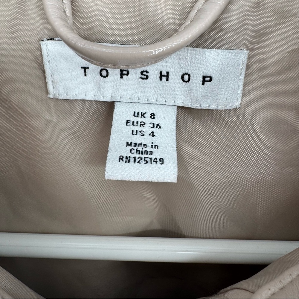 TOPSHOP Beige faux Leather minimalist  Normcore Scandi girl Jacket - Picture 3 of 7